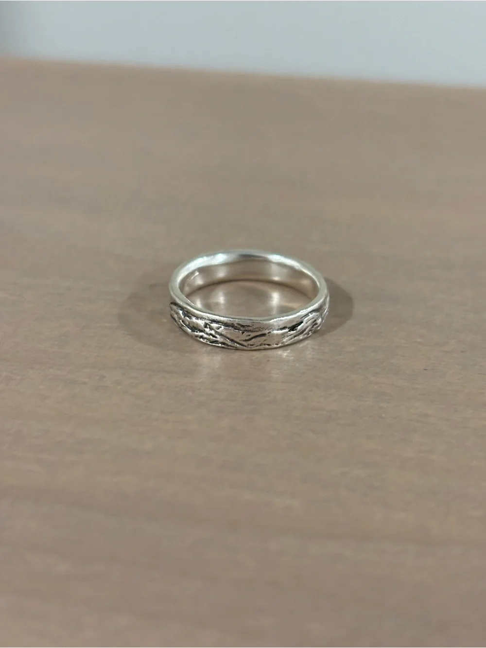 Textured Silver Women's Ring - Classic Band - Tetons inspired, women’s sz 7.5.
